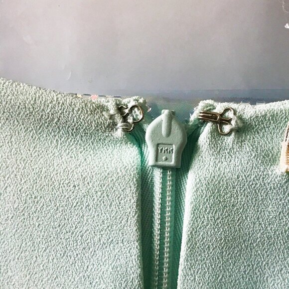 Rare Vintage Mint Green Beaded Cocktail Dress by Frank Usher - NWT size US16 - Picture 3 of 10